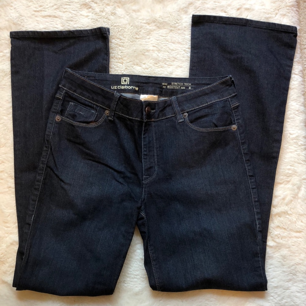 Liz Claiborne dark wash boot cut jeans